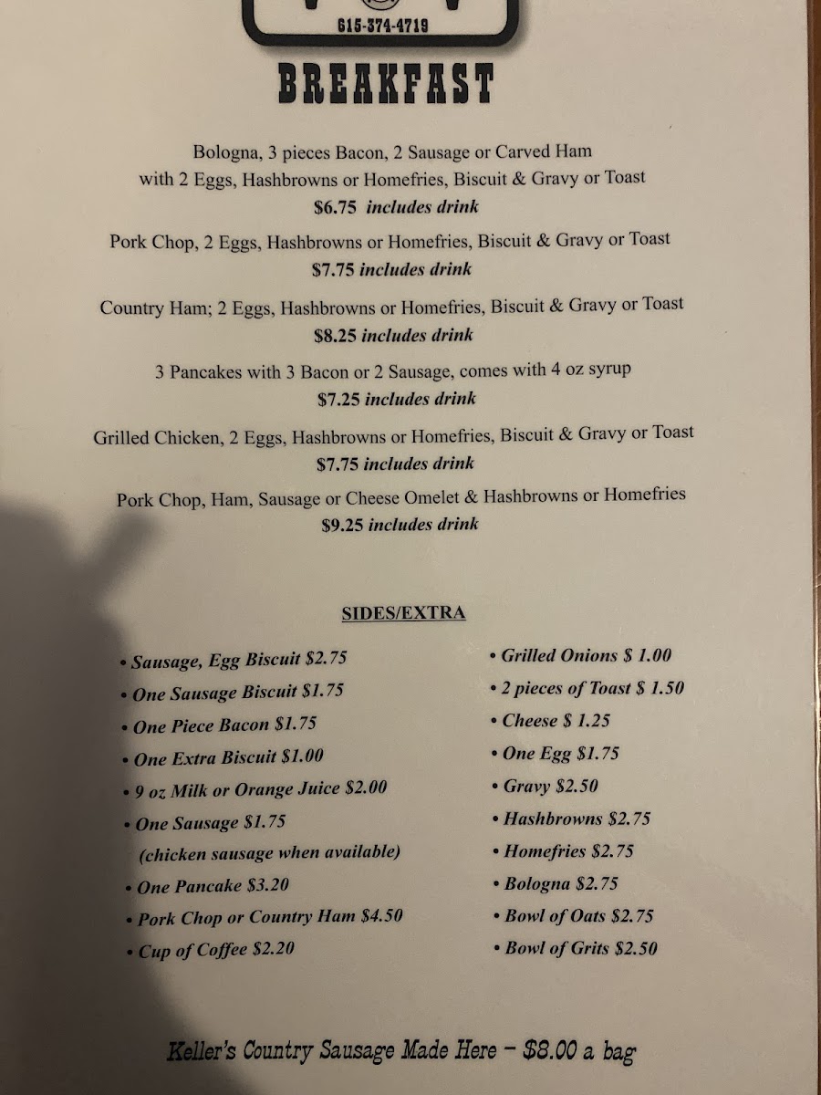 Keller's Restaurant Menu - Image 4