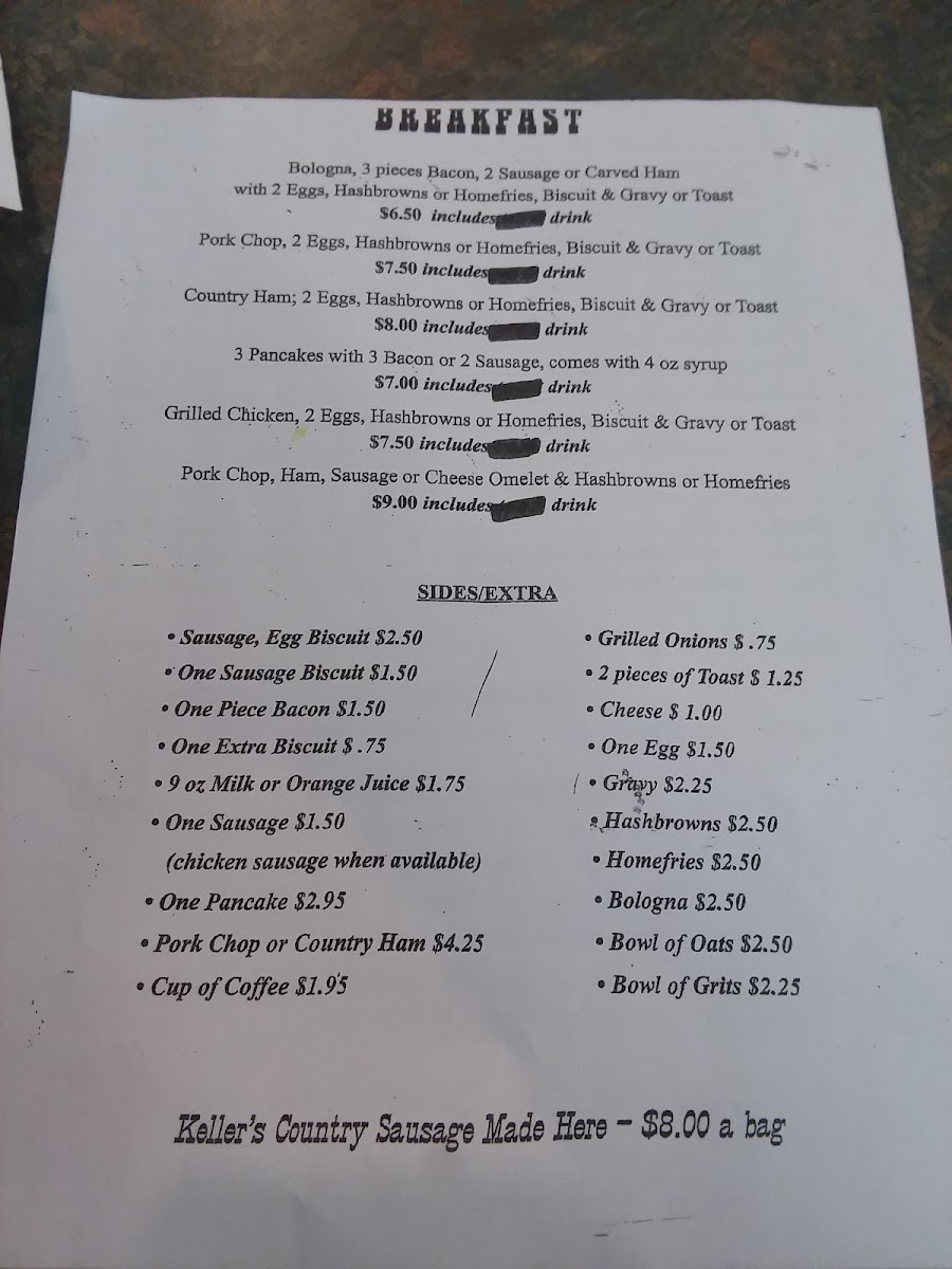 Keller's Restaurant Menu - Image 5